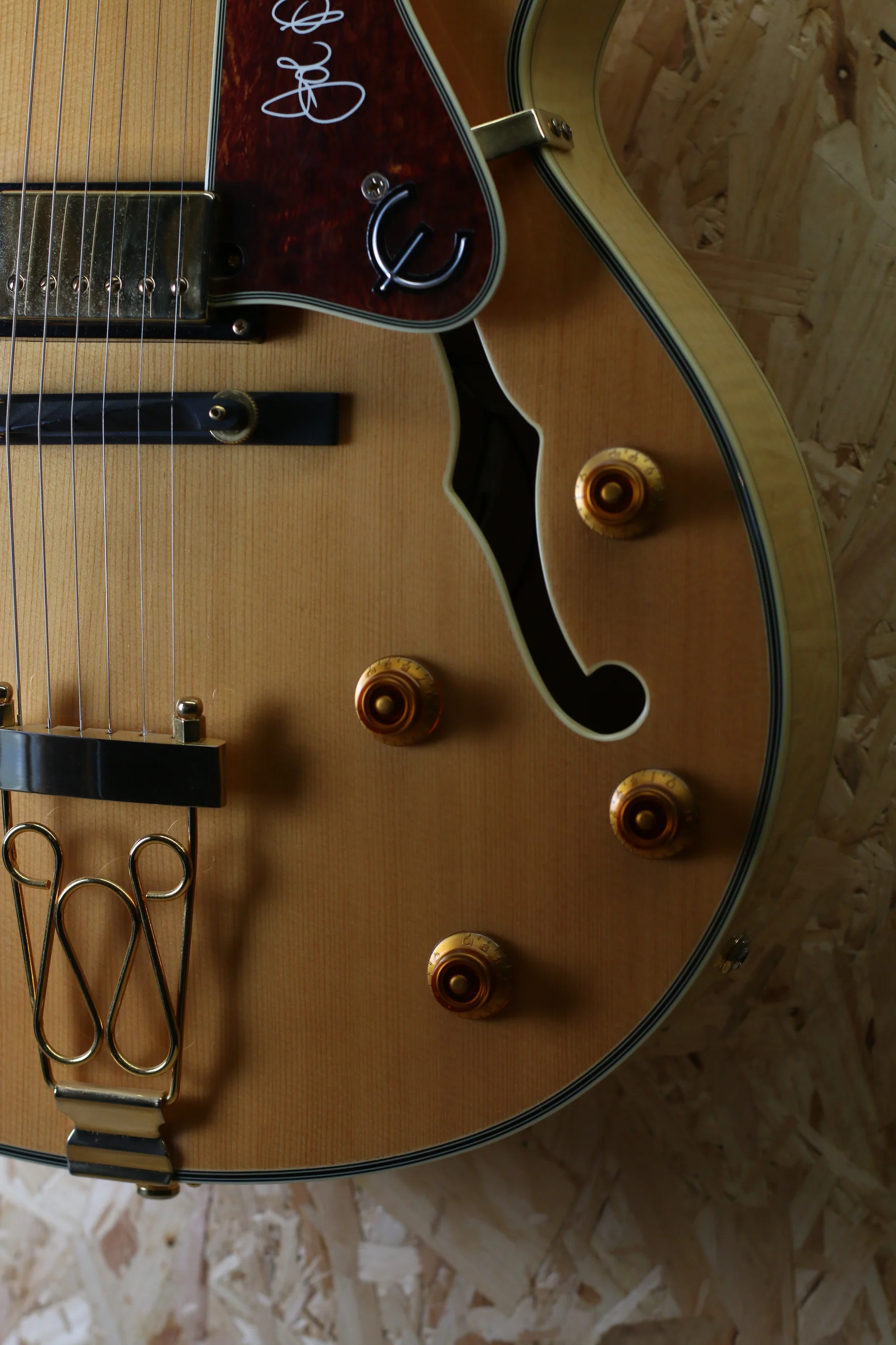 2006 Epiphone Joe Pass Emperor II w/Epiphone Hard Case - Natural Blonde - Pre-Owned - Image 9