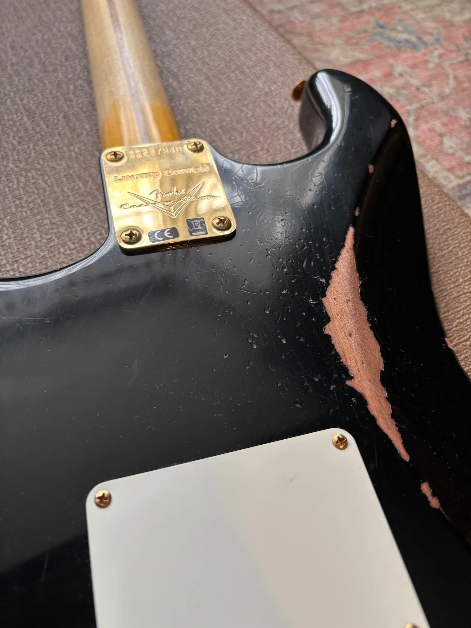 2024 Fender Stratocaster 1957 Custom Shop Relic Limited Edition Black with Gold Hardware w/OHSC - Image 15