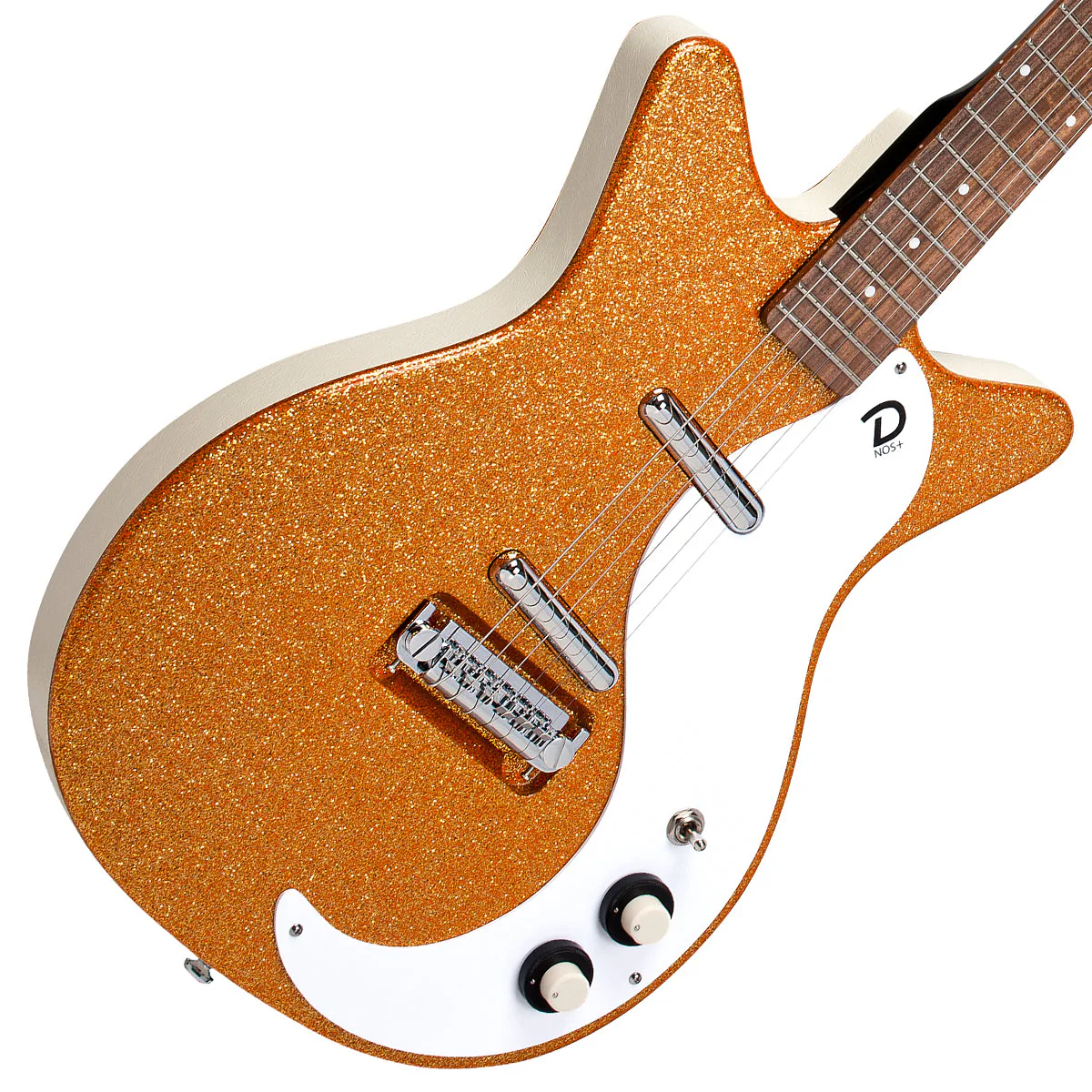 Danelectro '59M NOS Electric Guitar ~ Orange Metal Flake - Image 6