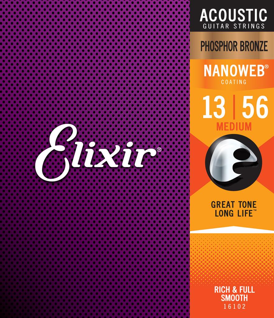 Elixir - Acoustic Strings Nanoweb Phosphor Bronze Medium 13-56