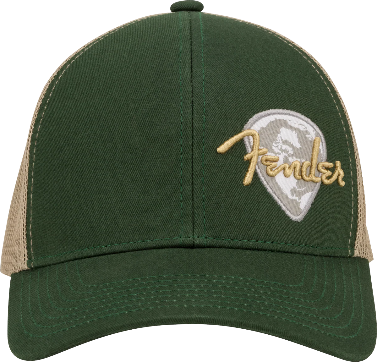 Fender® Globe Pick Patch Hat, Green/Khaki, One Size - Image 2
