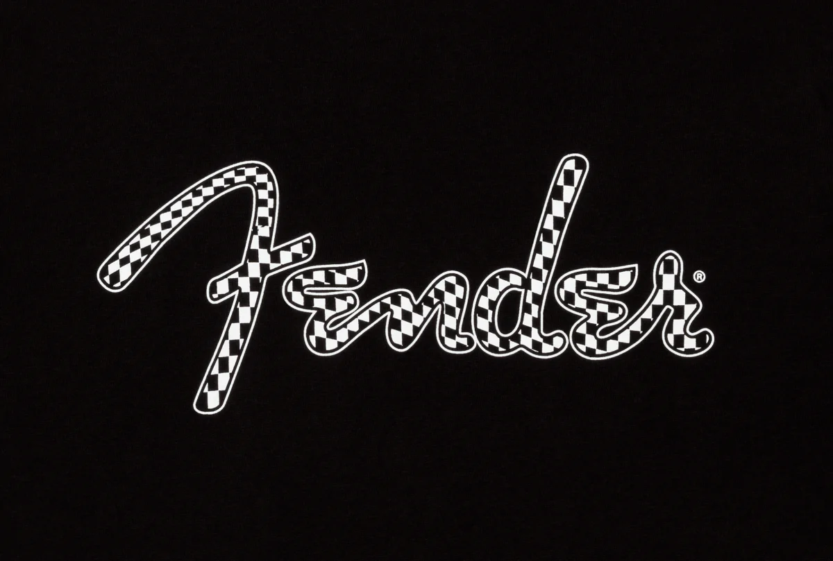 Fender® Spaghetti Wavy Checker Logo Tee, Black - Image 2