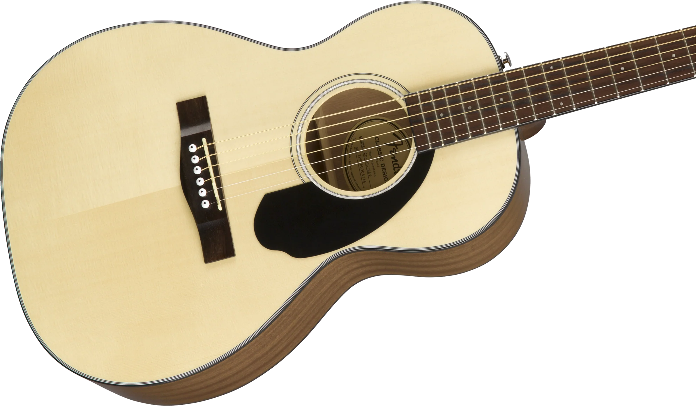Fender CP-60S Parlor Acoustic Guitar, Walnut Fingerboard, Natural - Image 3