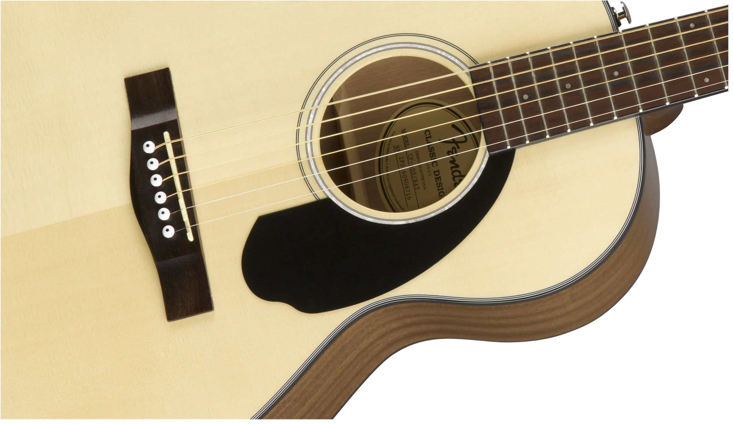 Fender CP-60S Parlor Acoustic Guitar, Walnut Fingerboard, Natural - Image 5