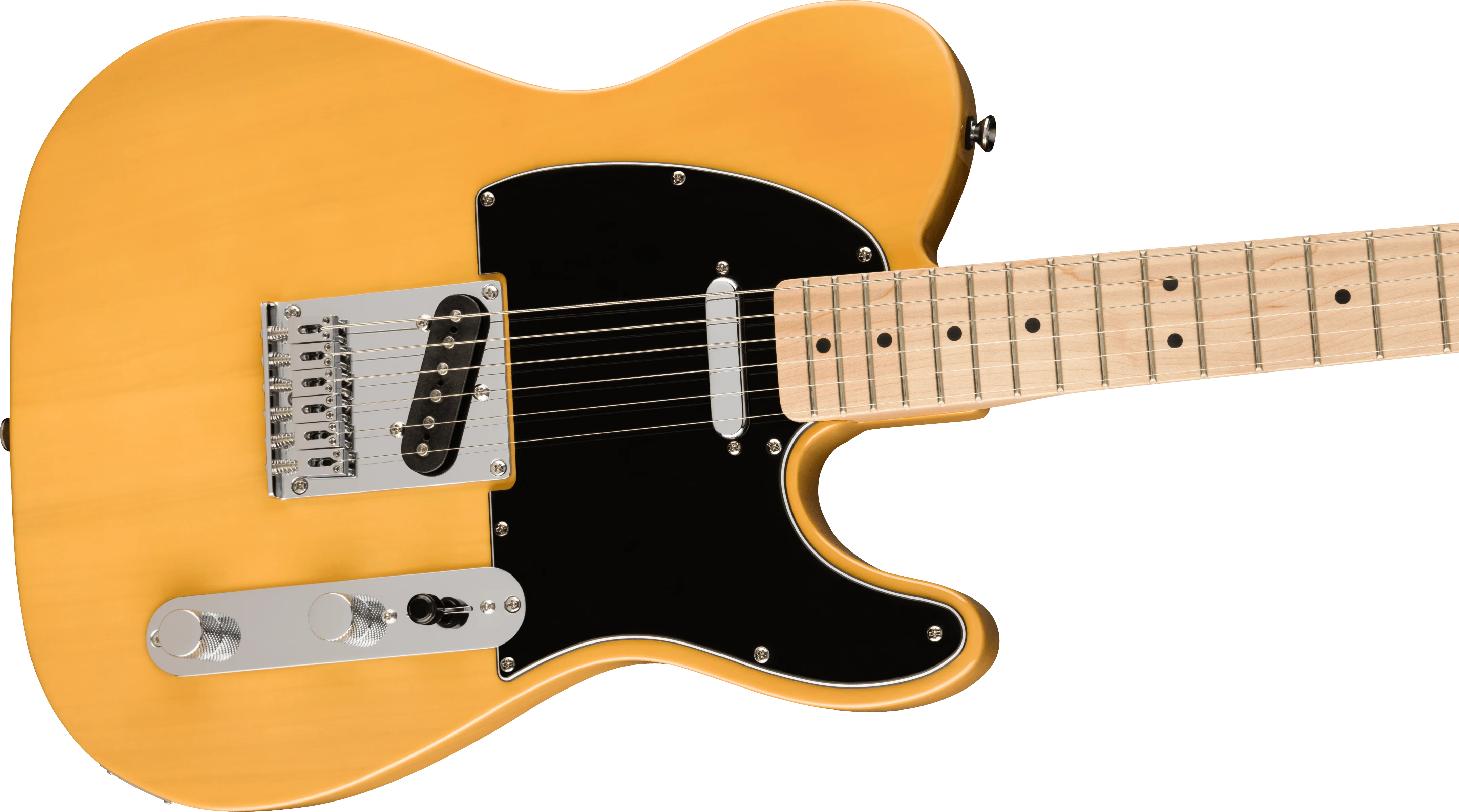Fender Squier Affinity Series™ Telecaster®, Maple Fingerboard, Black Pickguard, Butterscotch Blonde - Image 4
