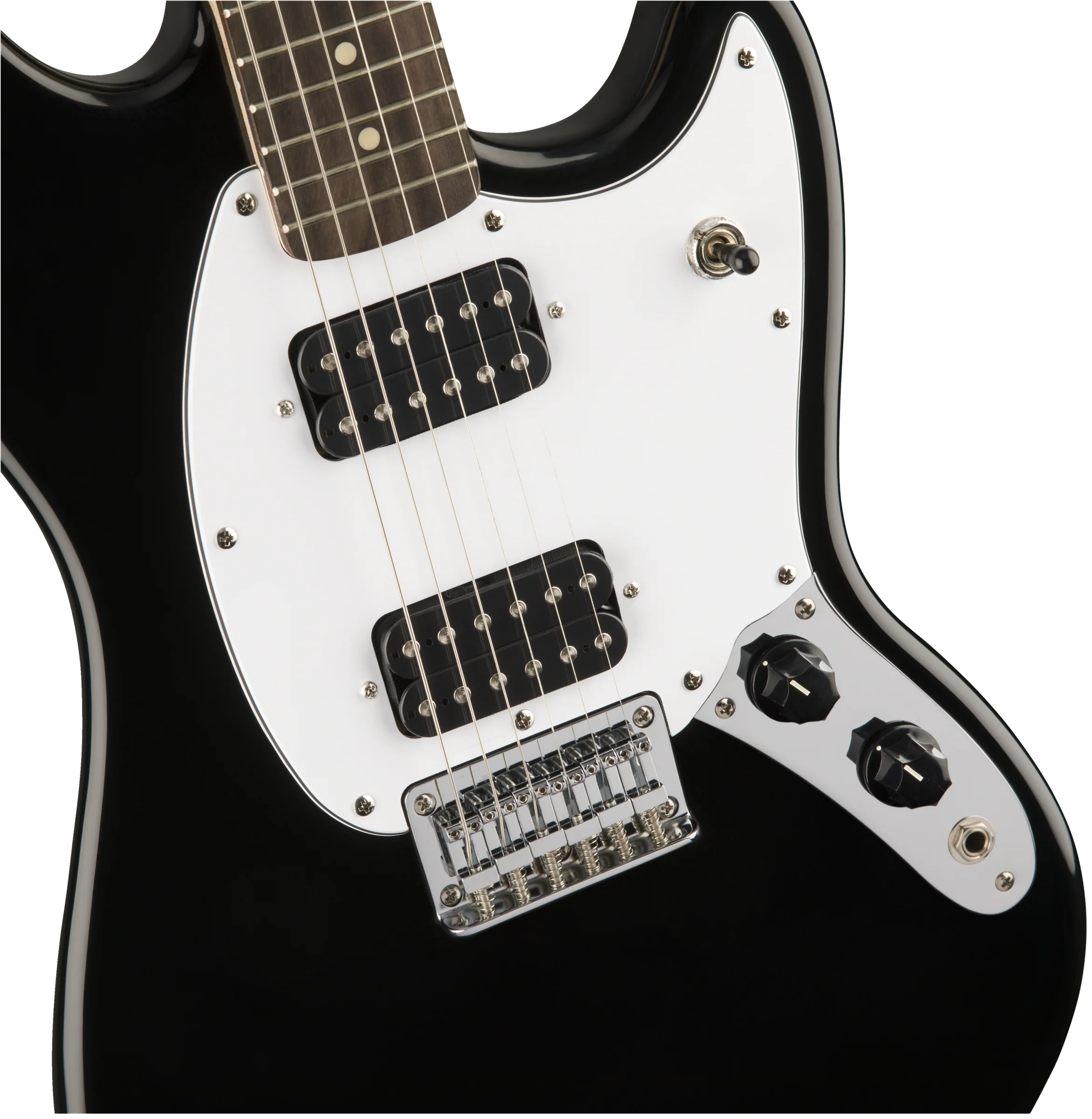 Fender Squier Bullet® Mustang® HH, Laurel Fingerboard, Black 24" Short Scale - Image 4
