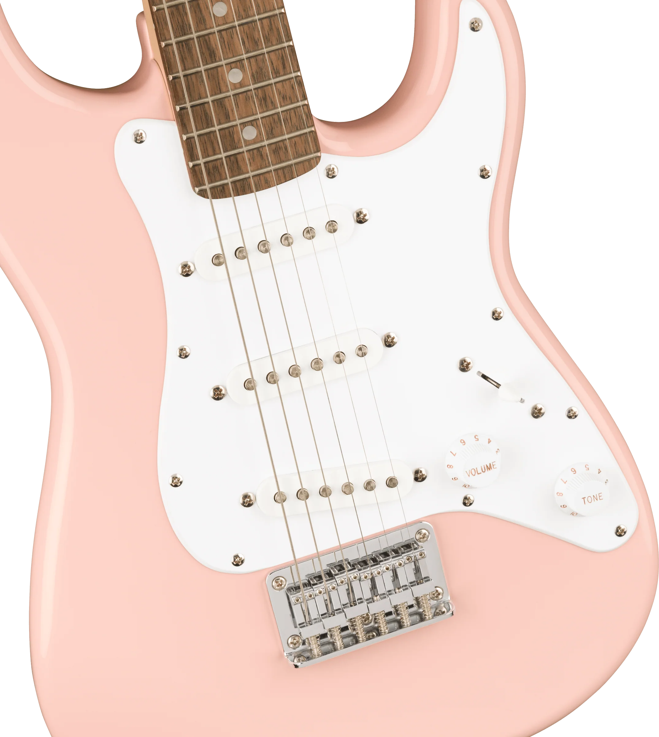 Fender Squier Mini Stratocaster®, Laurel Fingerboard, Shell Pink - Image 4