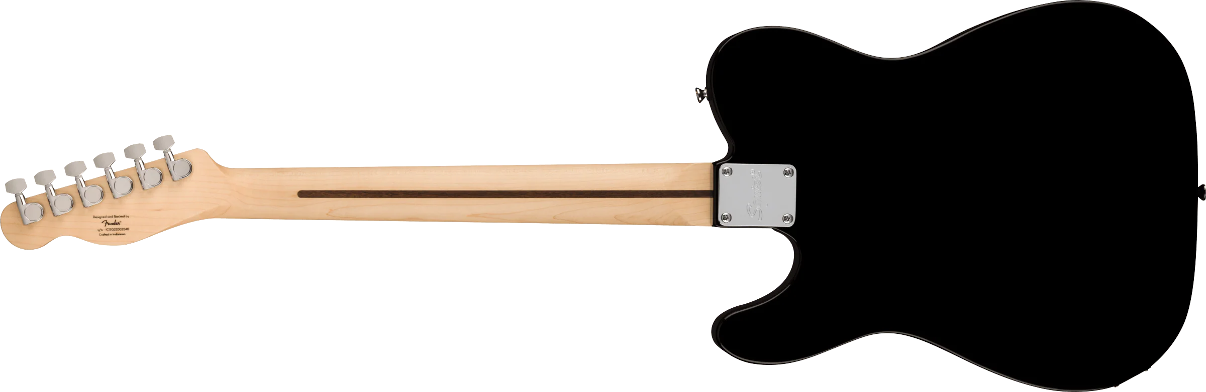 Fender Squier Sonic® Telecaster®, Maple Fingerboard, White Pickguard, Black - Image 2