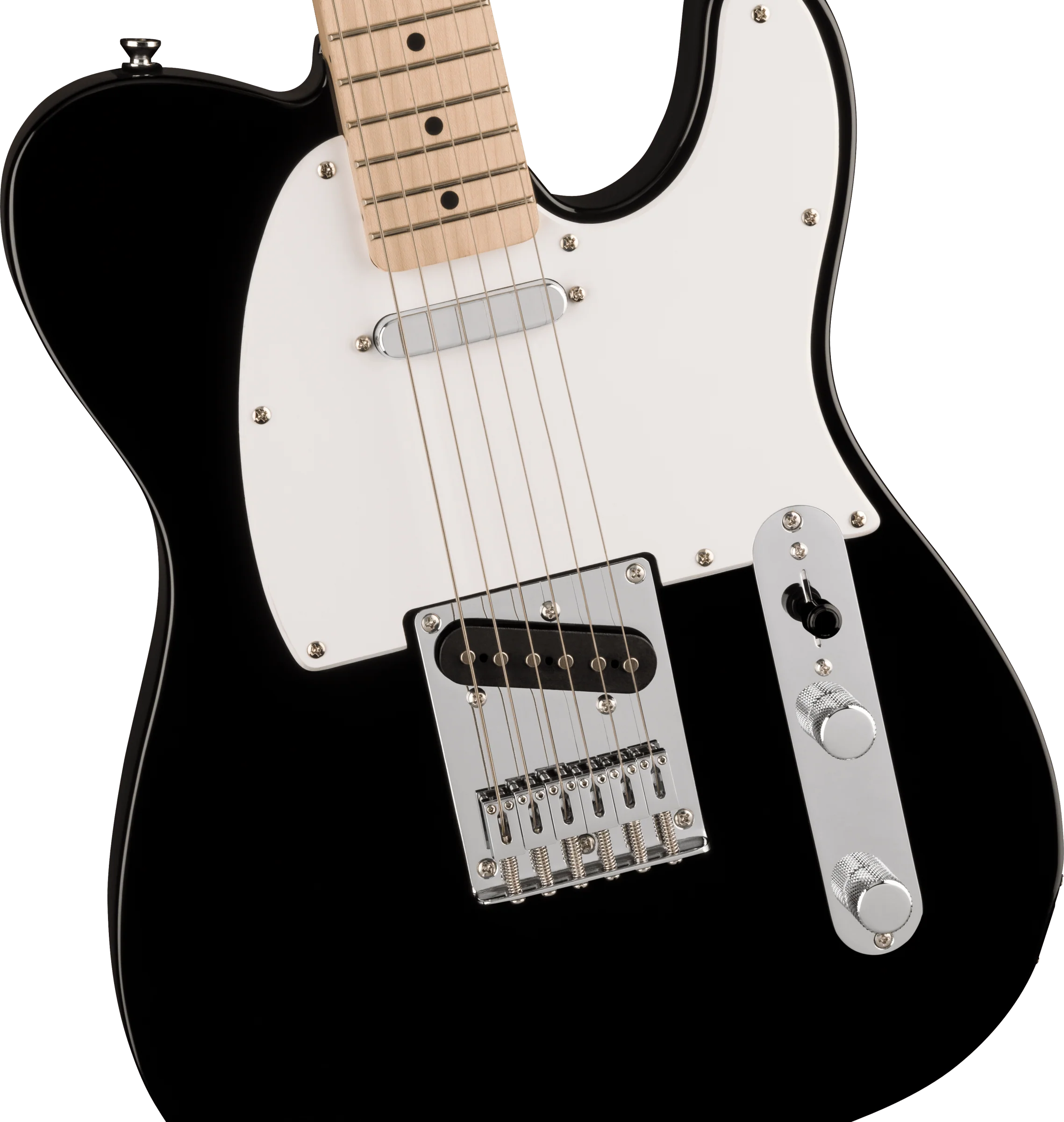 Fender Squier Sonic® Telecaster®, Maple Fingerboard, White Pickguard, Black - Image 3