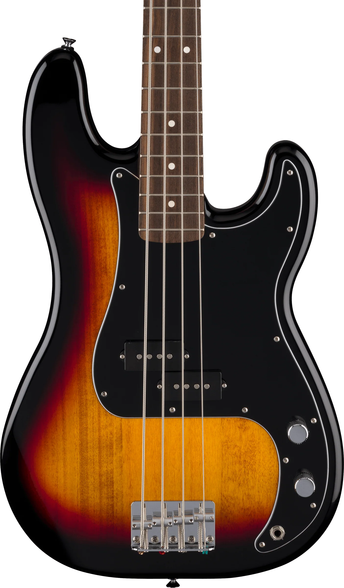 Fender Standard Precision Bass®, Laurel Fingerboard, Black Pickguard, 3-Color Sunburst - Image 3