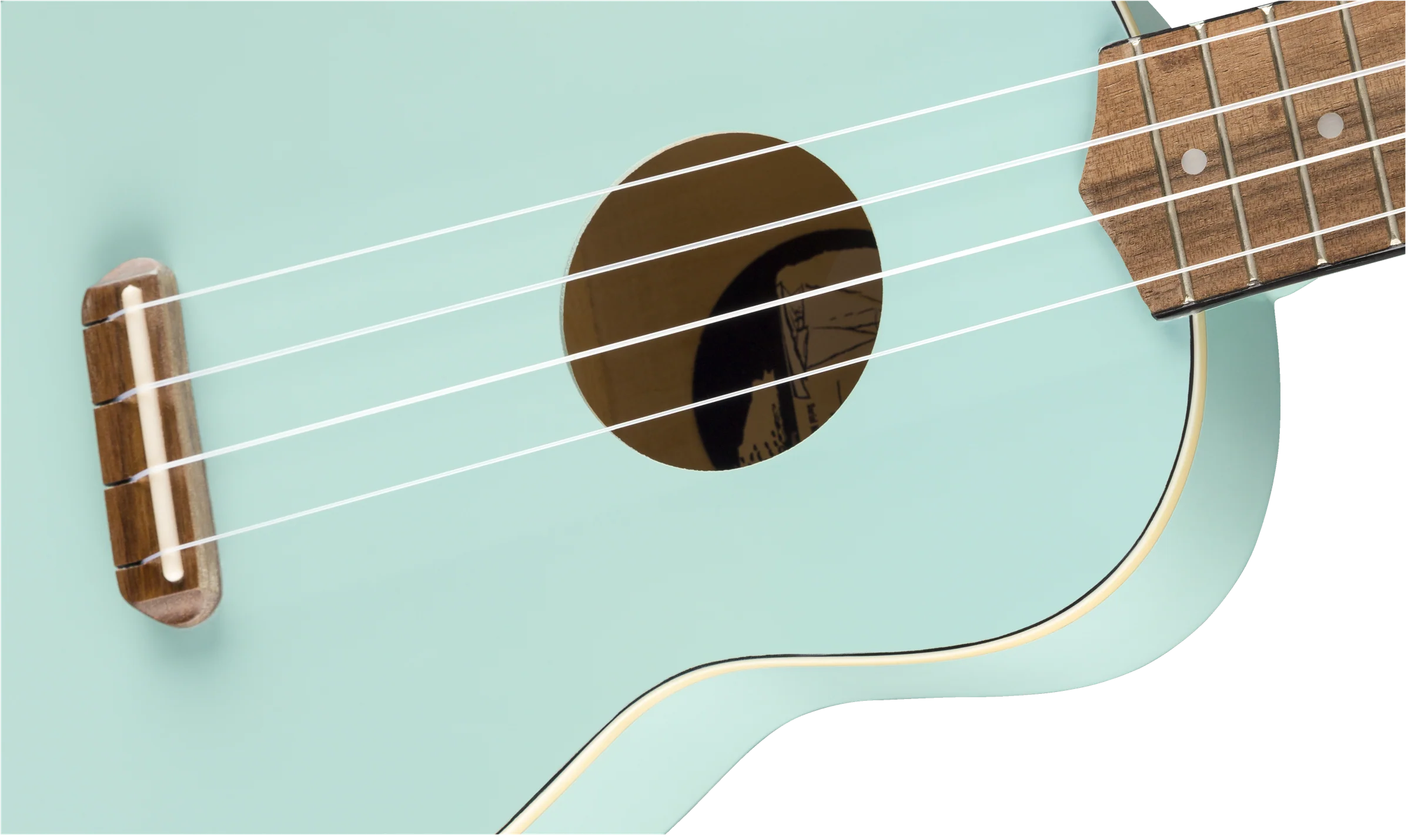 Fender Venice Soprano Uke, Walnut Fingerboard, Daphne Blue - Image 5