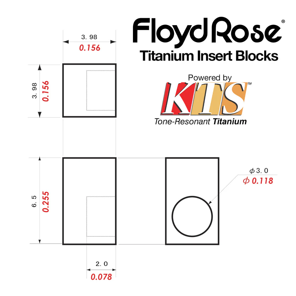 Floyd Rose Original String Lock Insert Block Set ~ Titanium - Image 3