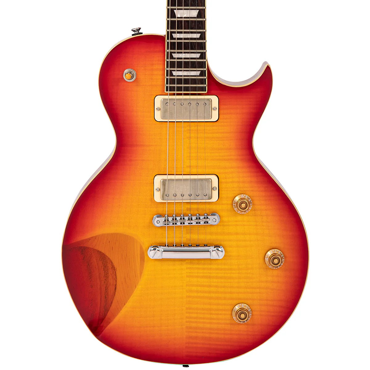 Fret-King Eclat Custom ~ Flamed Cherry Sunburst - Image 4
