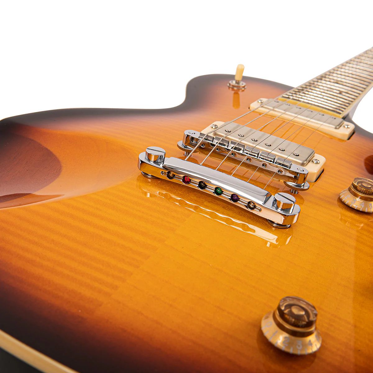 Fret-King Eclat Custom ~ Flamed Tobacco Sunburst - Image 8