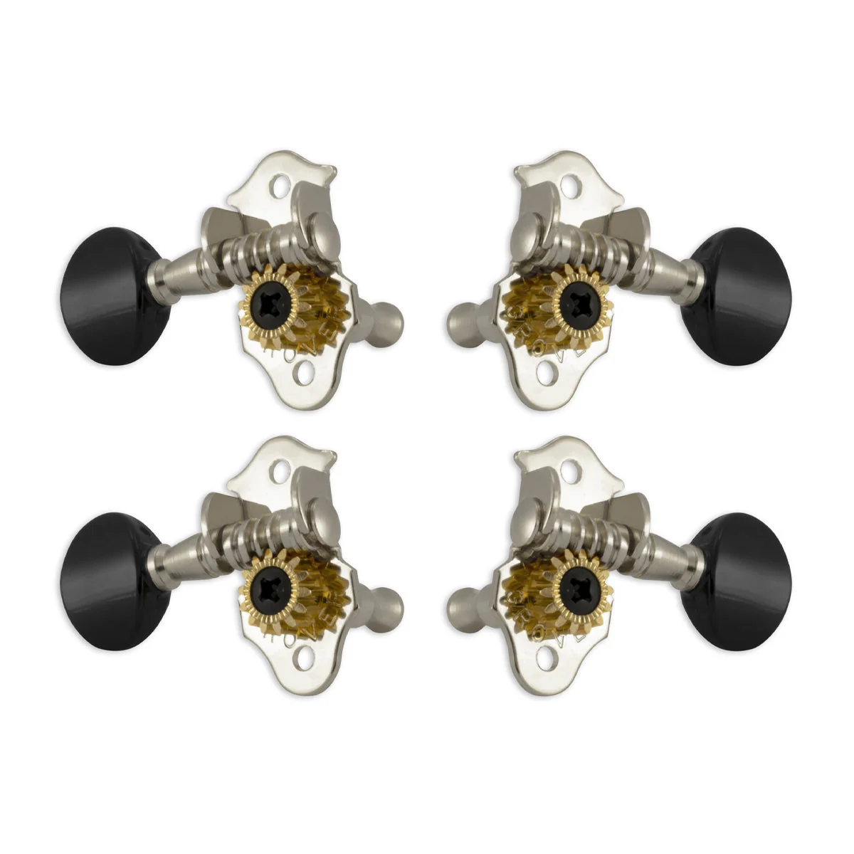 GroverSta-Tite Ukulele Pegs (Set of 4) ~ Nickel ~ Black - Image 2