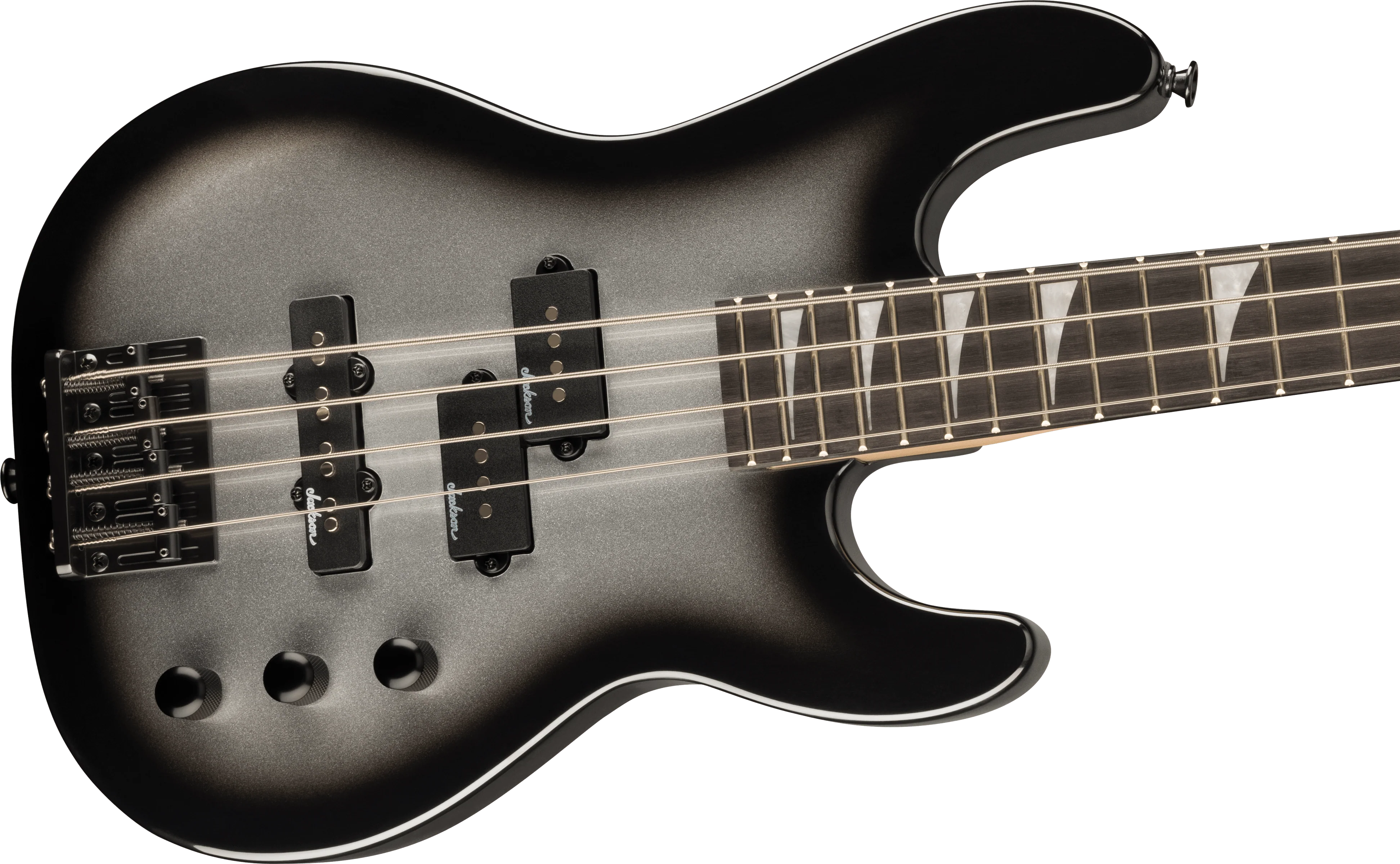 Jackson Limited Edition JS Series Concert™ Bass Minion JS1X, Amaranth Fingerboard, Silverburst - Image 4