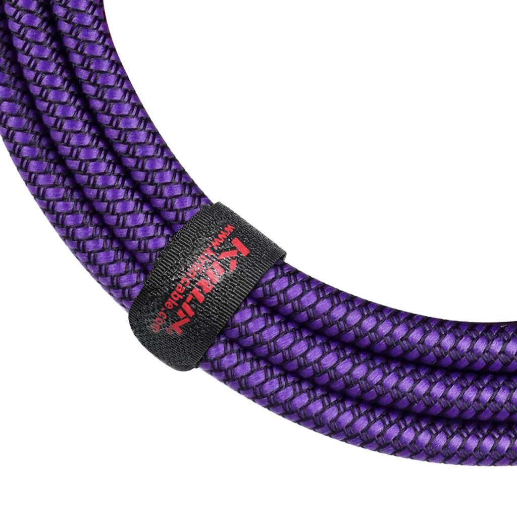 Kirlin 10ft Fabric Cable 1/4" Mono Plug Straight to Straight - Purple - Image 3