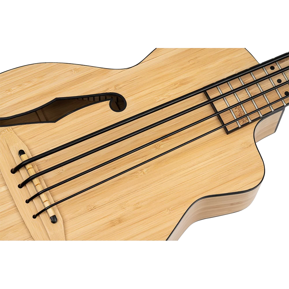 Ortega 4-String Short Scale Uke Bass Solid Bamboo Natural - RUNAB-UB - Image 4