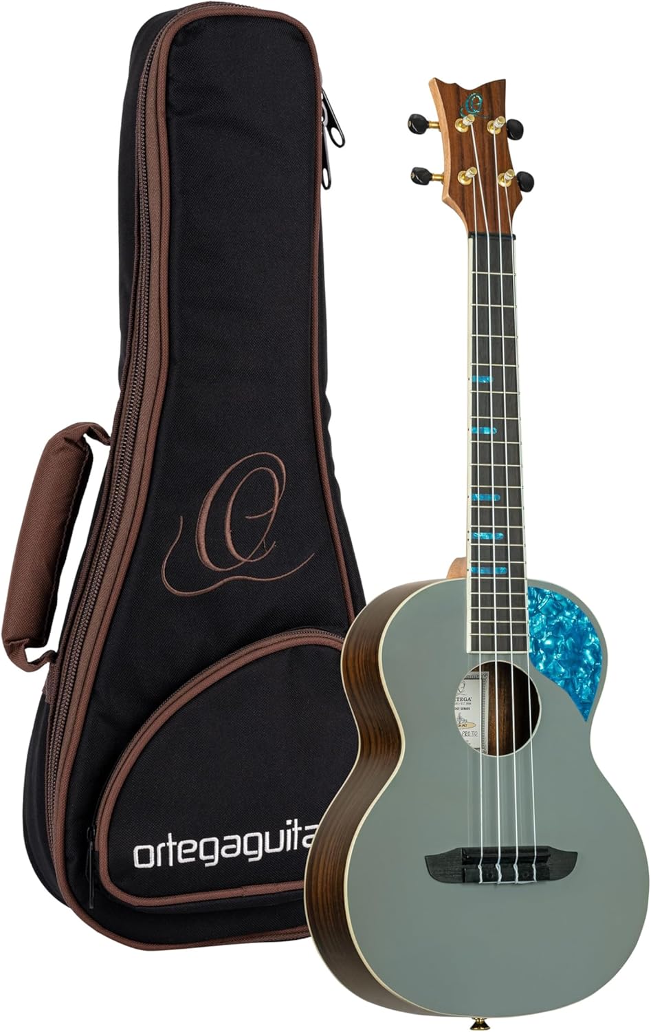 Ortega Guitars Tenor Ukulele Acoustic – Ghost Series – Including Gigbag – Spruce, Grey - Image 3