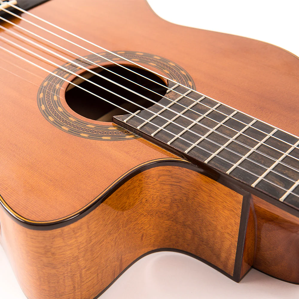 Santos Martinez Allegro Cutaway Electro-Classic Guitar ~ Natural High Gloss - Image 9