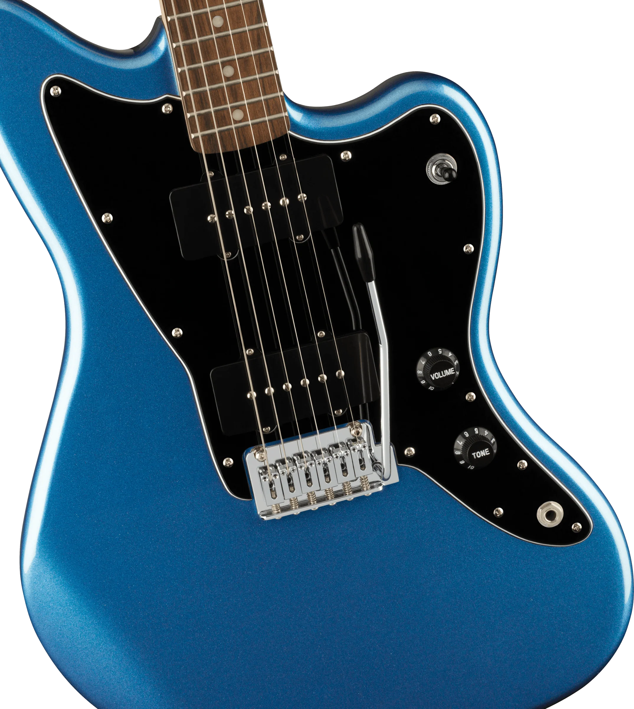 Squier Affinity Series™ Jazzmaster®, Laurel Fingerboard, Black Pickguard, Lake Placid Blue - Image 3