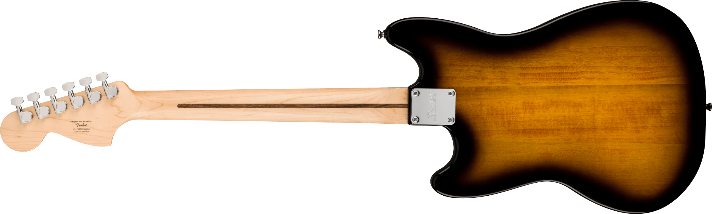 Squier Sonic® Mustang®, Maple Fingerboard, White Pickguard, 2-Color Sunburst - Image 2