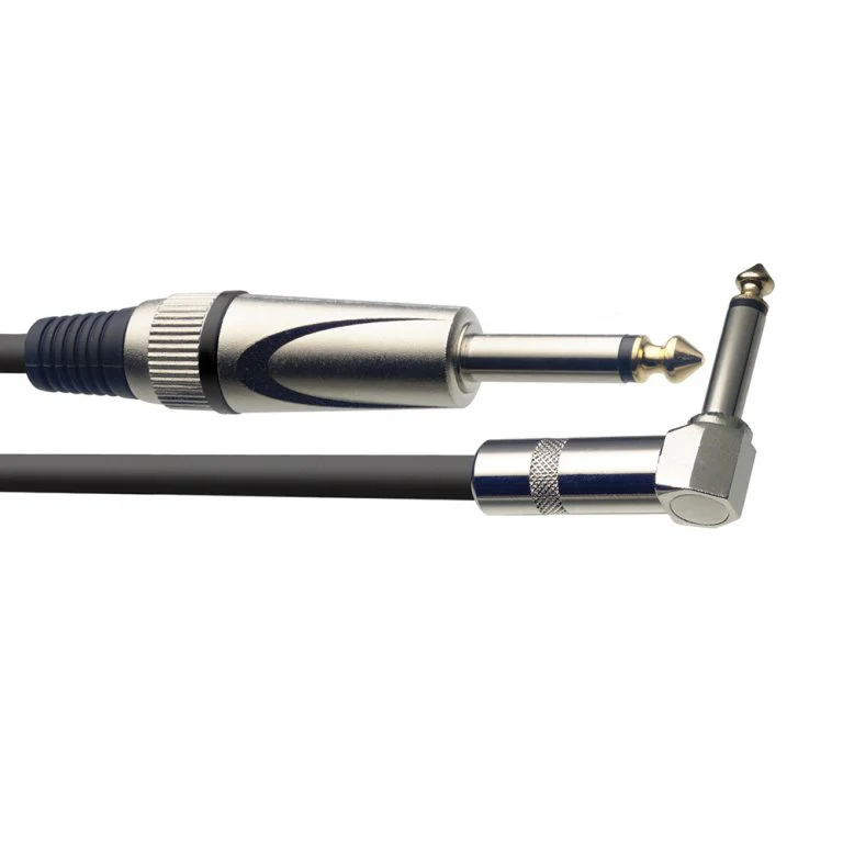 Stagg Deluxe Instrument Cable 3m (10ft) Straight to Right Angle Jack - Black - Image 2