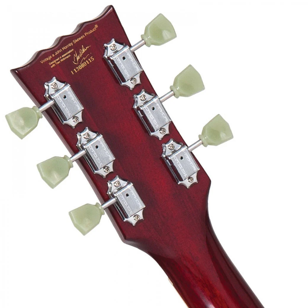 Vintage V100 Reissued Flamed Maple Electric Guitar - Cherry Sunburst *Setup Price - Image 3